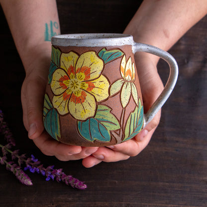 Tulip Poplar Stoneware Wrap-Around Mug #2 [18oz]
