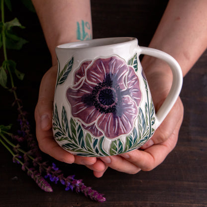 Purple Poppy Wrap-Around Mug #2 [19oz]
