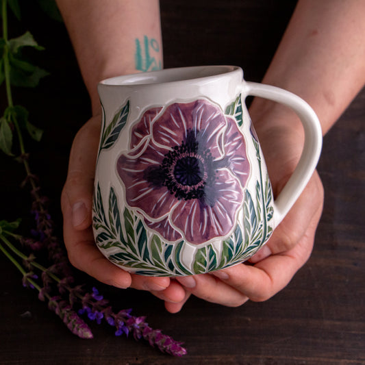 Purple Poppy Wrap-Around Mug #2 [19oz]