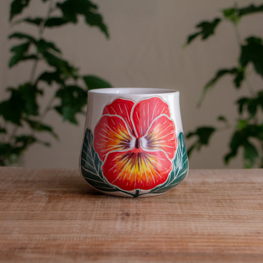 Orange Pansy Tumbler [11oz]