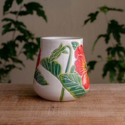 Orange Pansy Wrap-Around Mug #1 [17oz]