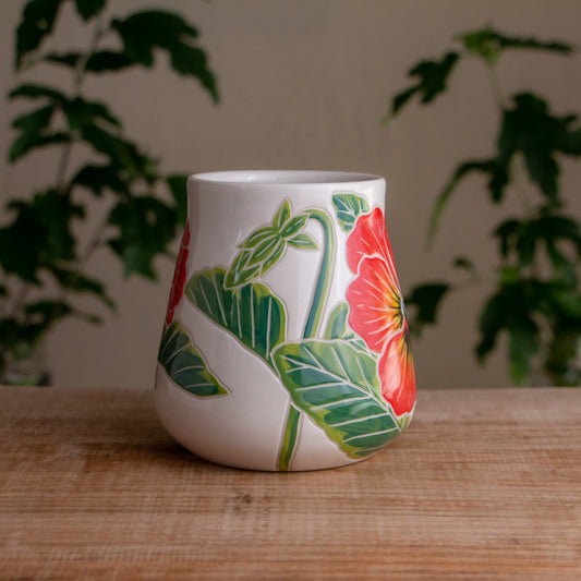 Orange Pansy Wrap-Around Mug #1 [17oz]