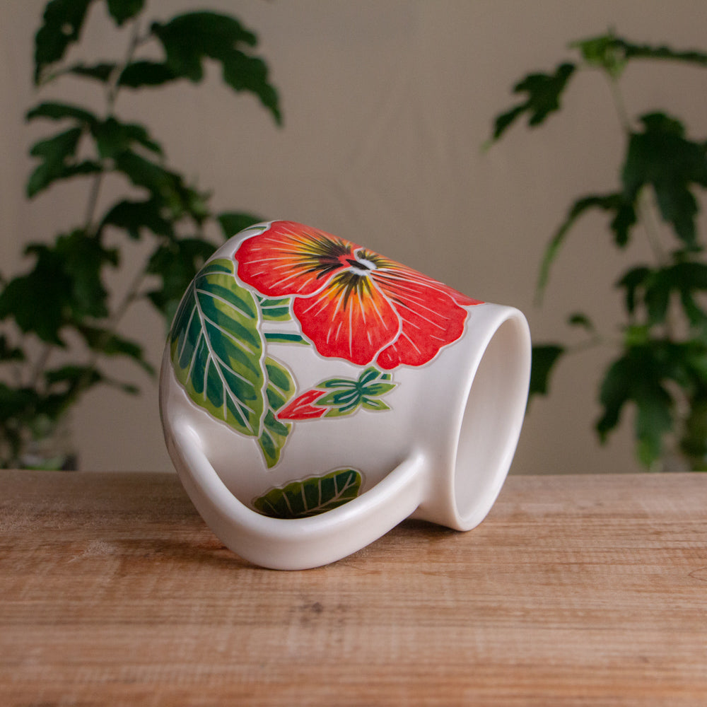 Orange Pansy Wrap-Around Mug #1 [17oz]