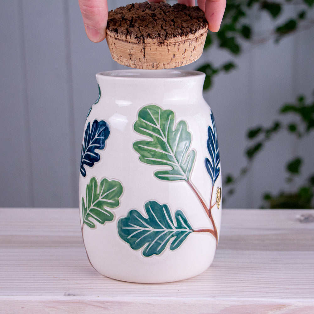 Oak Branch Jar / Utensil Holder