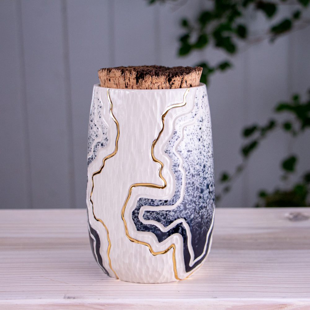 Onyx Fade Trail Tall Corked Jar / Canister