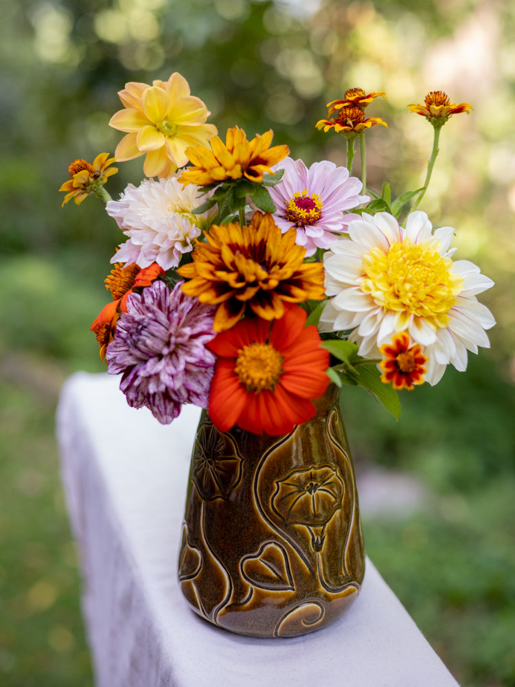 Morning Glory Teadust Vase