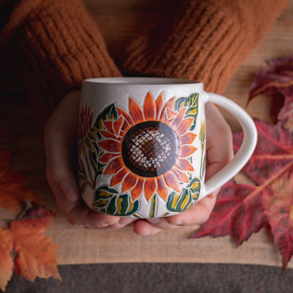 Orange Sunflower Mug