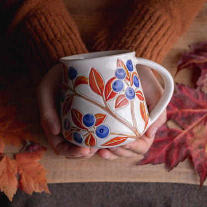 Autumn Blueberry Wrap-Around Mug #2 [18oz]
