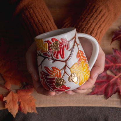 Autumn Oak Branch Wrap-Around Mug #2 [17oz]