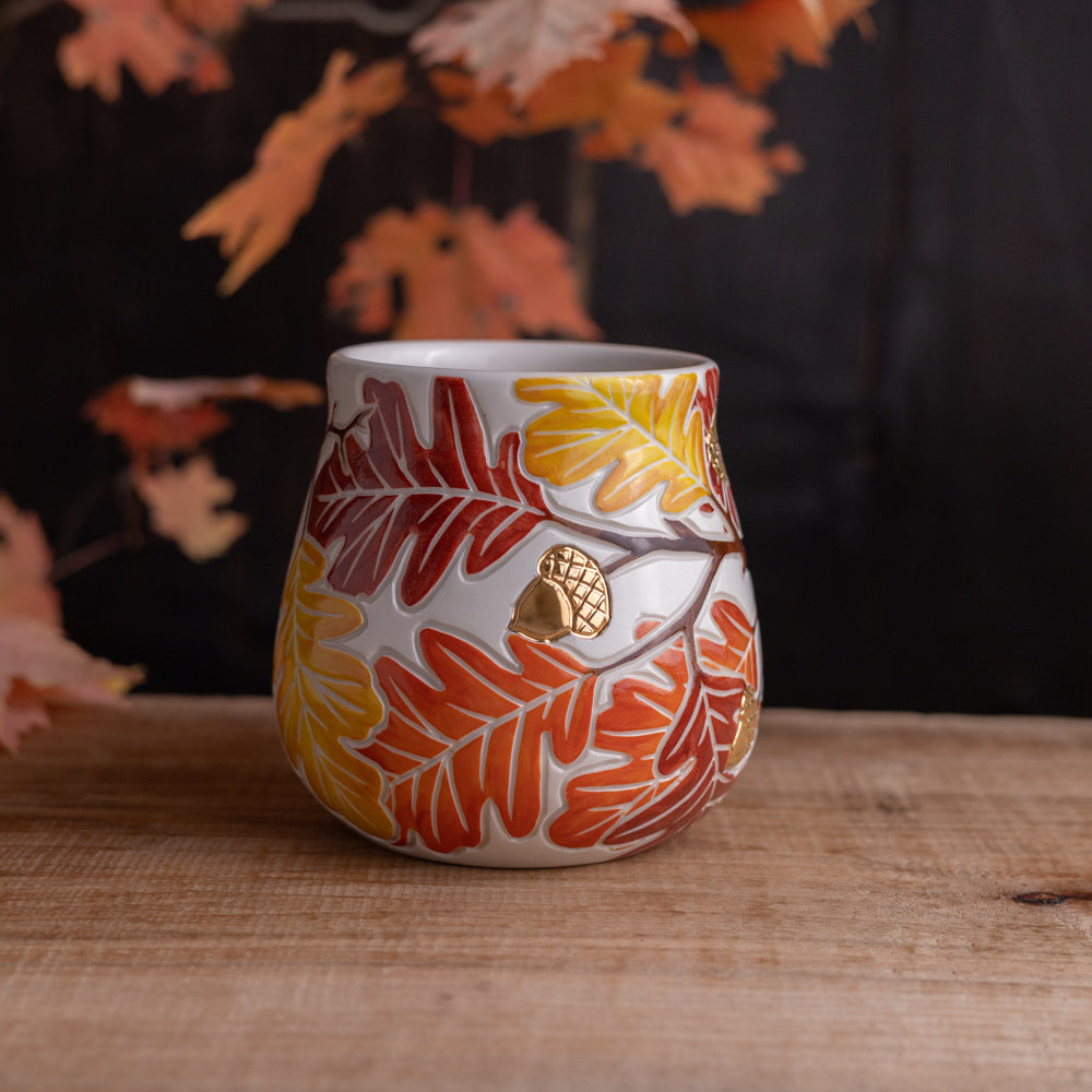 Autumn Oak Branch Wrap-Around Mug #3 [19oz]