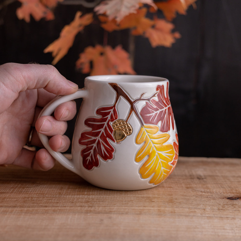 Autumn Oak Branch Wrap-Around Mug #3 [19oz]