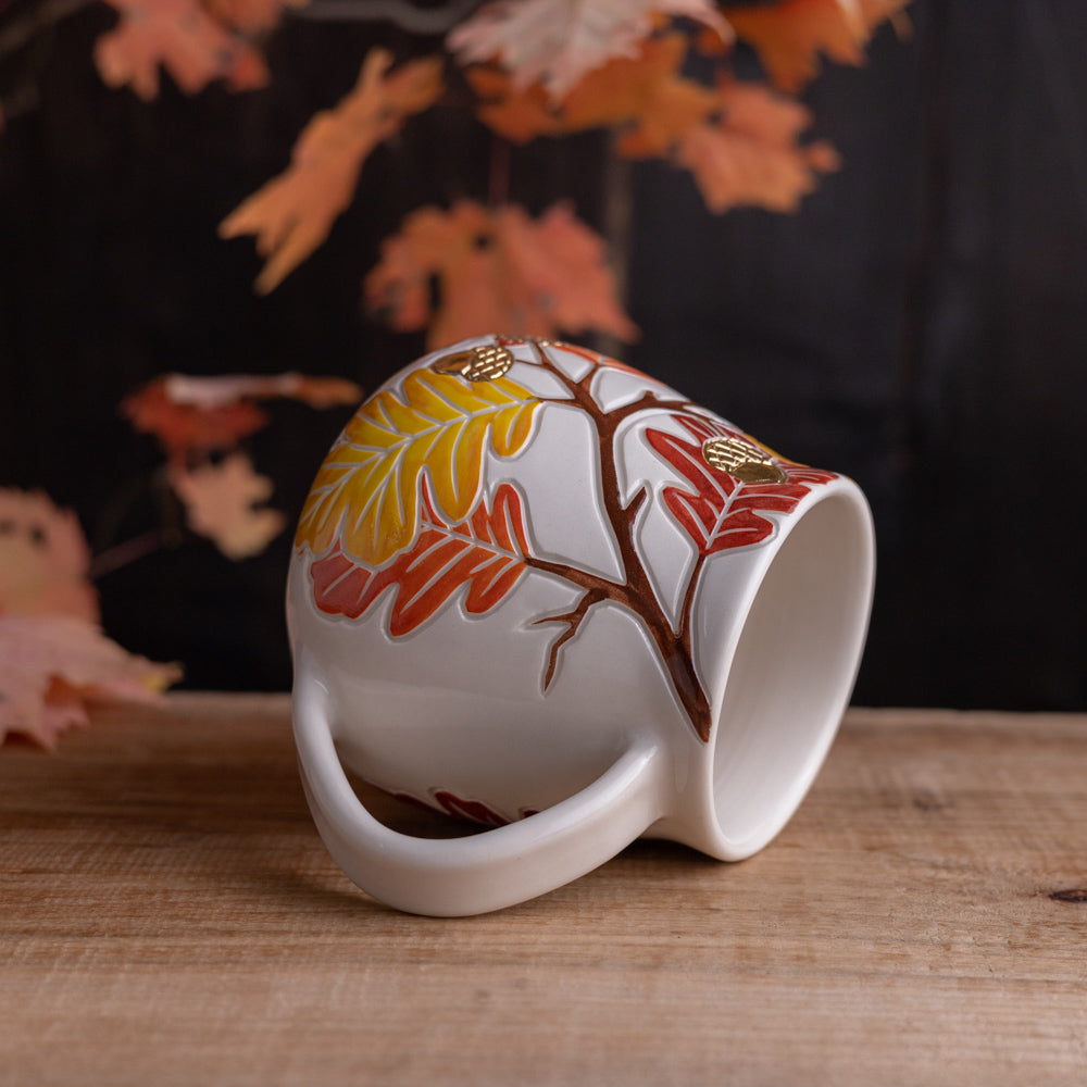 Autumn Oak Branch Wrap-Around Mug #3 [19oz]