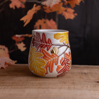 Autumn Oak Branch Wrap-Around Mug #1 [20oz]