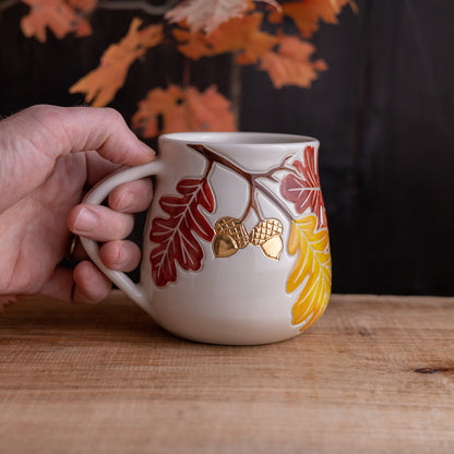 Autumn Oak Branch Wrap-Around Mug #1 [20oz]