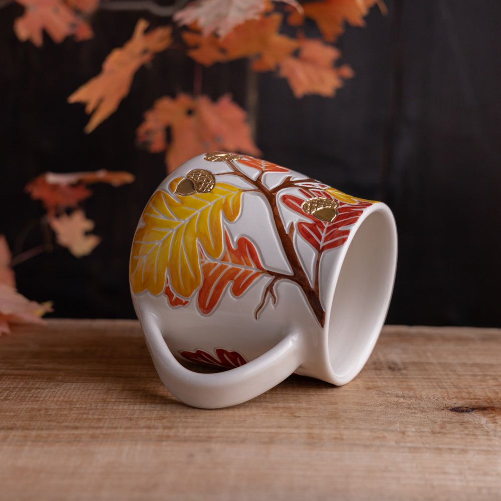 Autumn Oak Branch Wrap-Around Mug #1 [20oz]