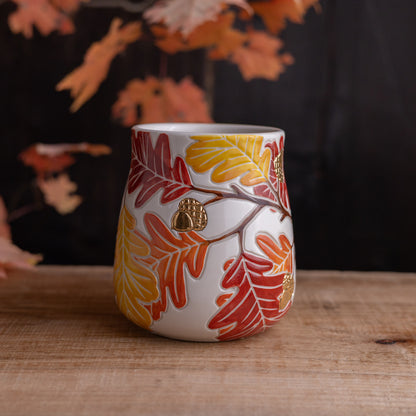 Autumn Oak Branch Wrap-Around Mug #2 [17oz]
