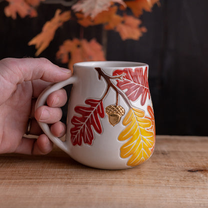 Autumn Oak Branch Wrap-Around Mug #2 [17oz]
