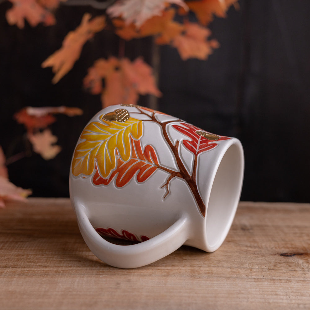 Autumn Oak Branch Wrap-Around Mug #2 [17oz]