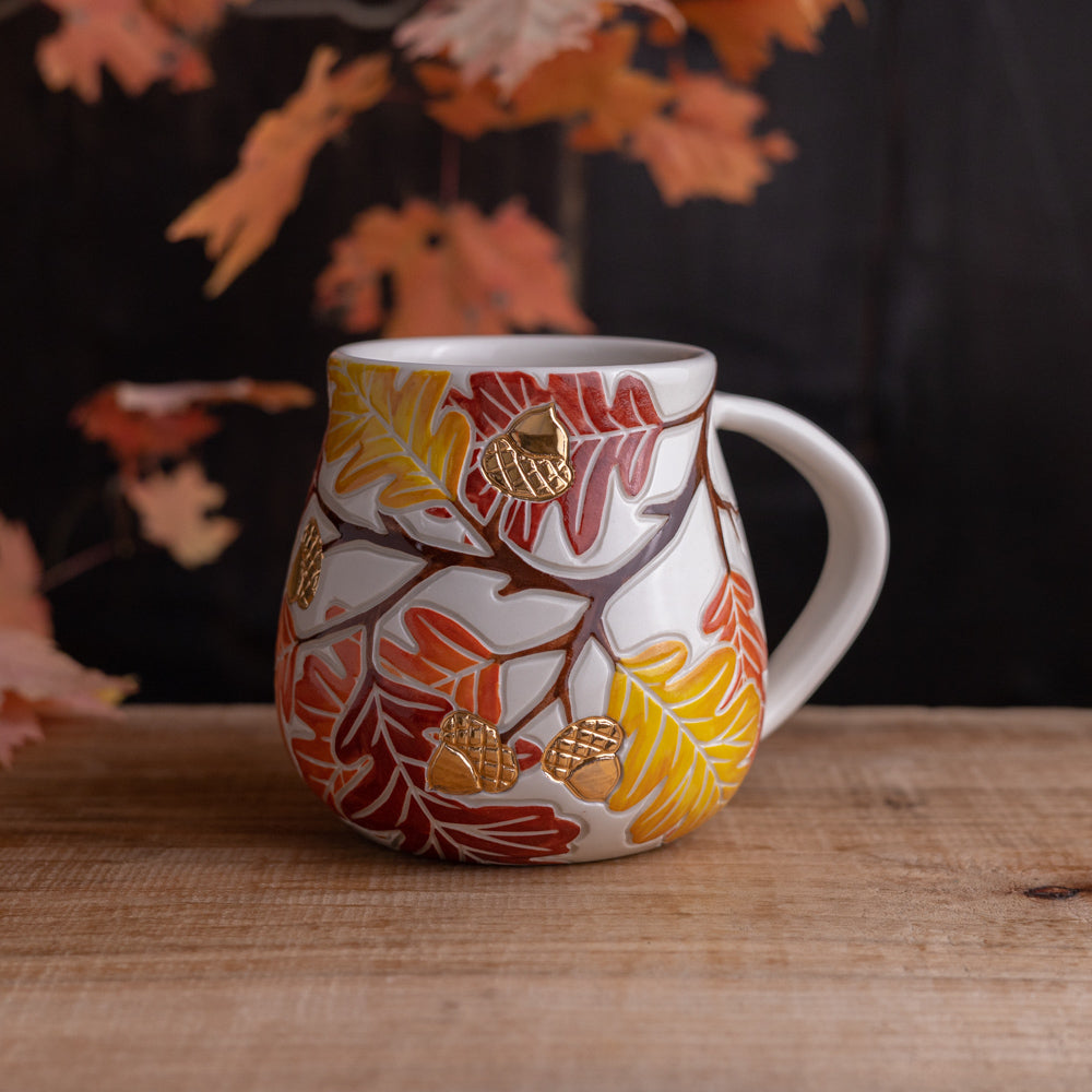 Autumn Oak Branch Wrap-Around Mug #3 [19oz]