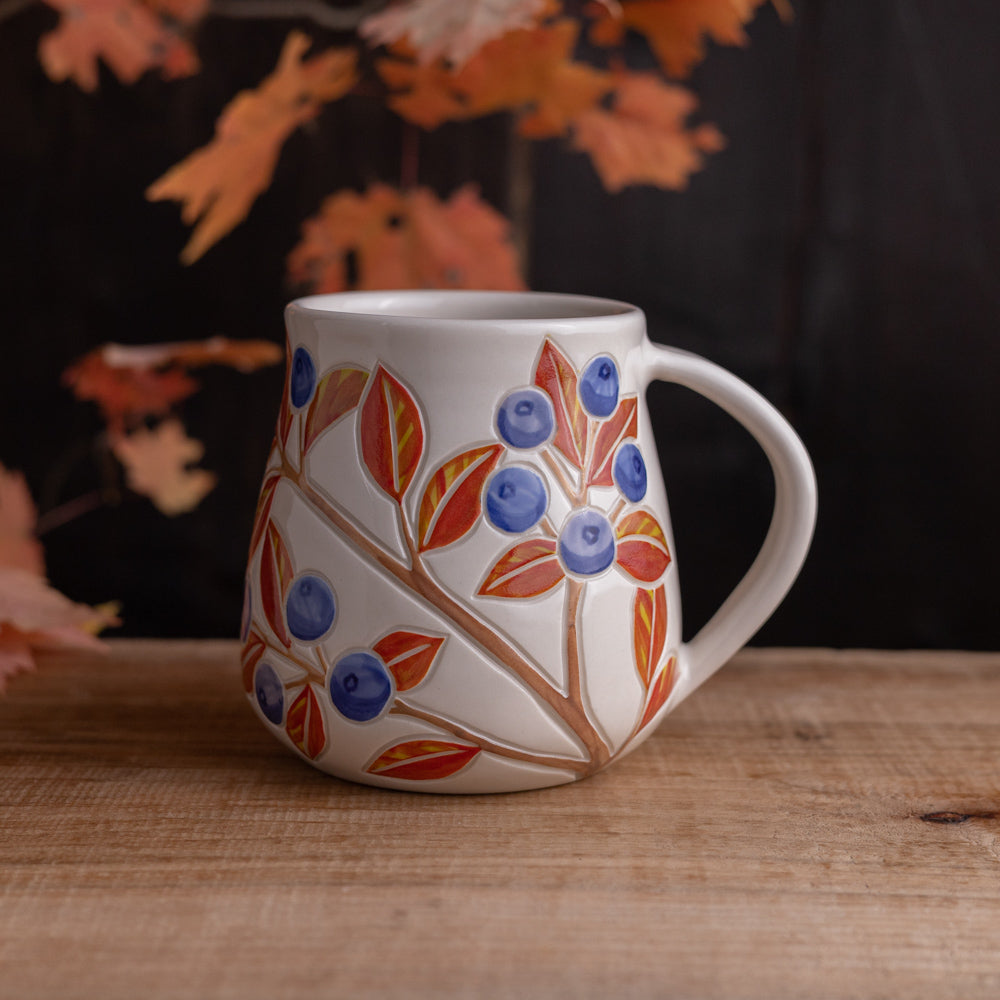 Autumn Blueberry Wrap-Around Mug #1 [19oz]