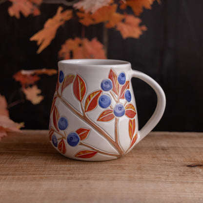Autumn Blueberry Wrap-Around Mug #1 [19oz]