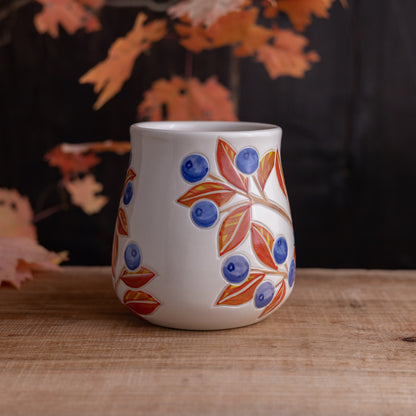 Autumn Blueberry Wrap-Around Mug #1 [19oz]