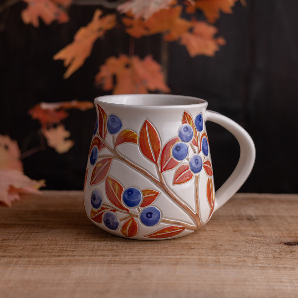 Autumn Blueberry Wrap-Around Mug #2 [18oz]