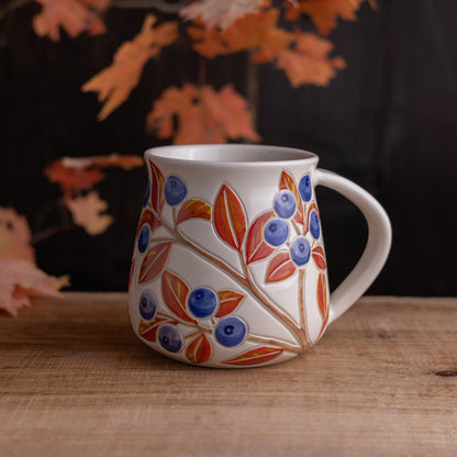 Autumn Blueberry Wrap-Around Mug #2 [18oz]