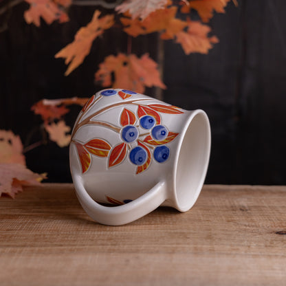Autumn Blueberry Wrap-Around Mug #2 [18oz]