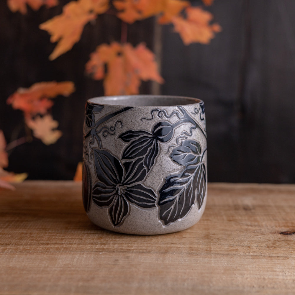 Gray Sandstone Sgraffito Pumpkin Mug #4 [14oz]