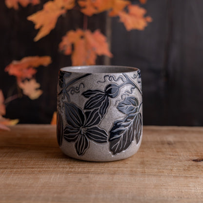 Gray Sandstone Sgraffito Pumpkin Mug #4 [14oz]