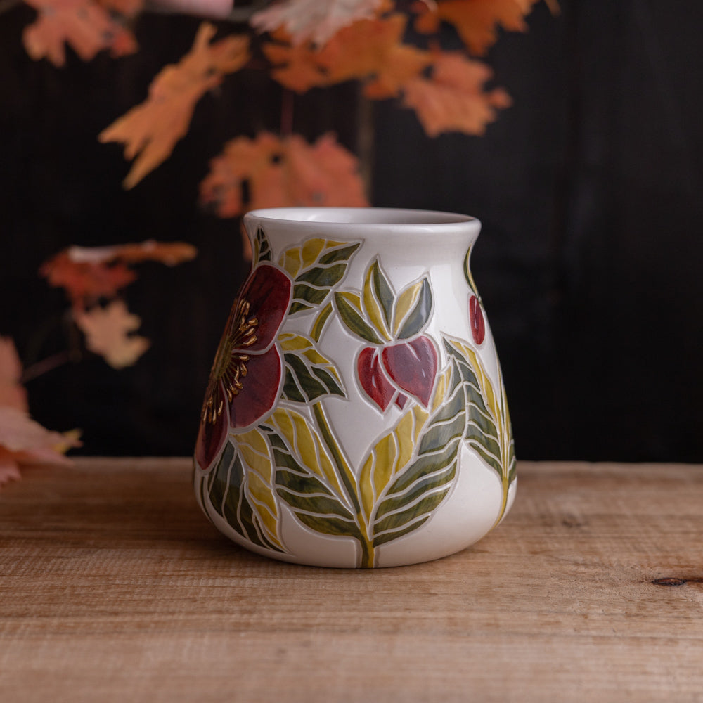 "Anna's Red" Hellebore Wrap-Around Mug #1 [19oz]