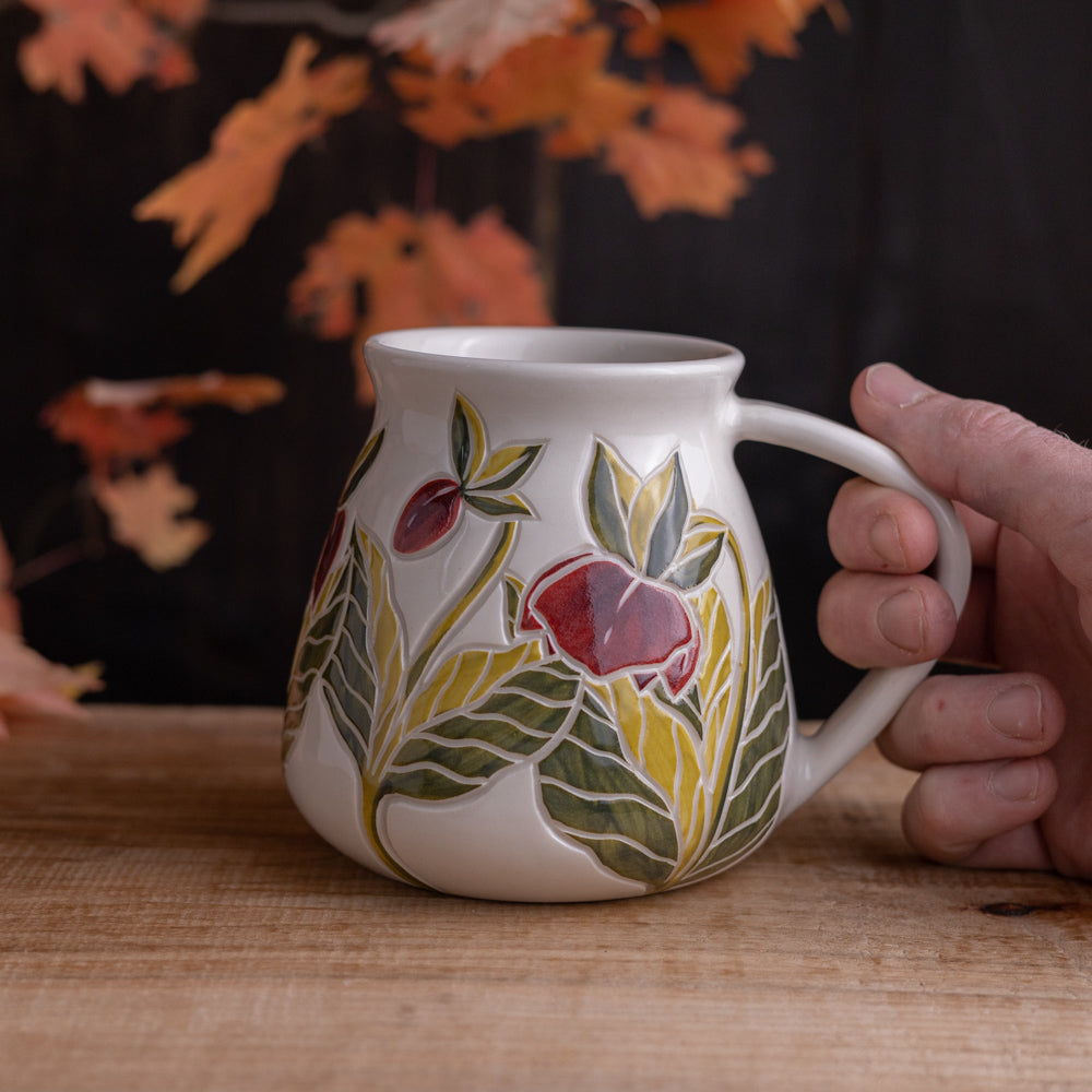 "Anna's Red" Hellebore Wrap-Around Mug #1 [19oz]