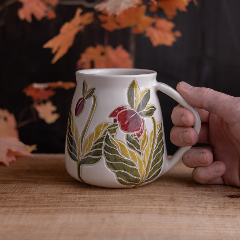 "Anna's Red" Hellebore Wrap-Around Mug #2 [19oz]