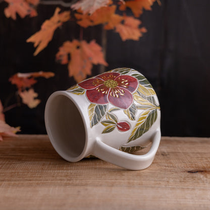 "Anna's Red" Hellebore Wrap-Around Mug #2 [19oz]