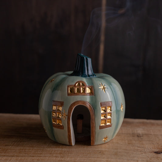 Pumpkin House Incense Holder