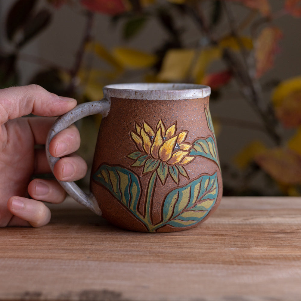 Sunflower Stoneware Wrap-Around Mug [18oz]