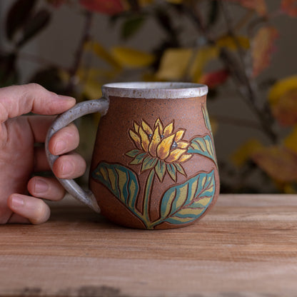 Sunflower Stoneware Wrap-Around Mug [18oz]