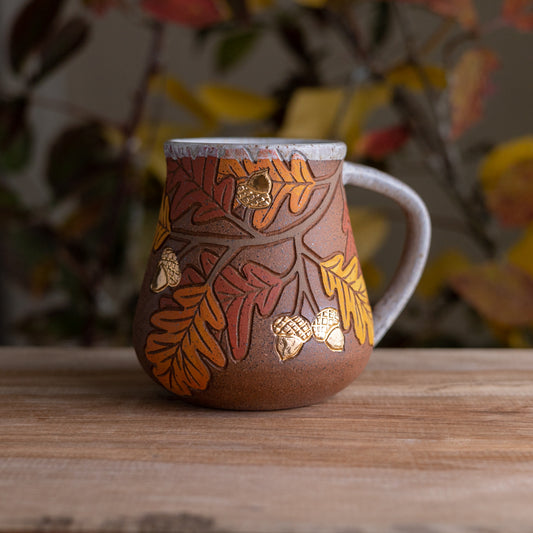 Oak Branch Stoneware Wrap-Around Mug [18oz]