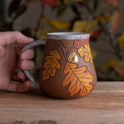Oak Branch Stoneware Wrap-Around Mug [18oz]