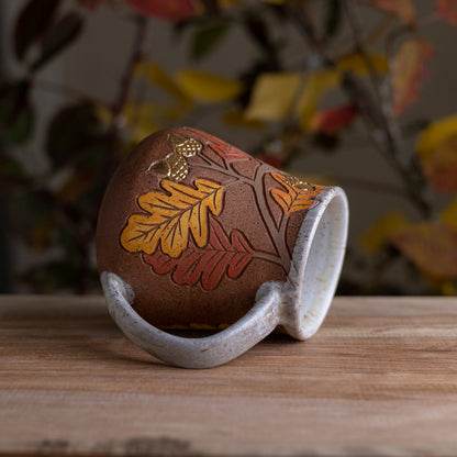 Oak Branch Stoneware Wrap-Around Mug [18oz]