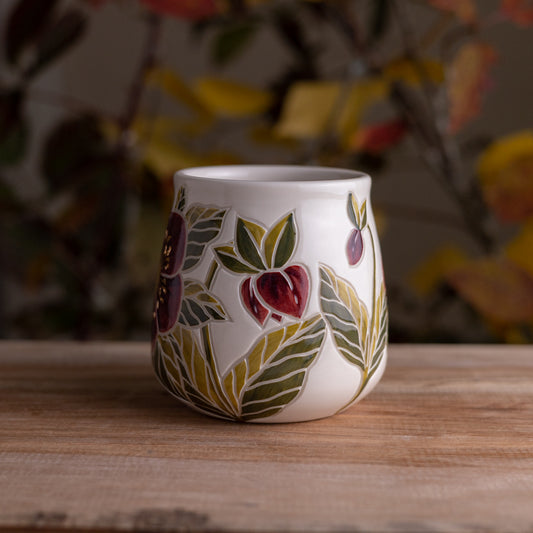 "Anna's Red" Hellebore Wrap-Around Mug #1 [17oz]