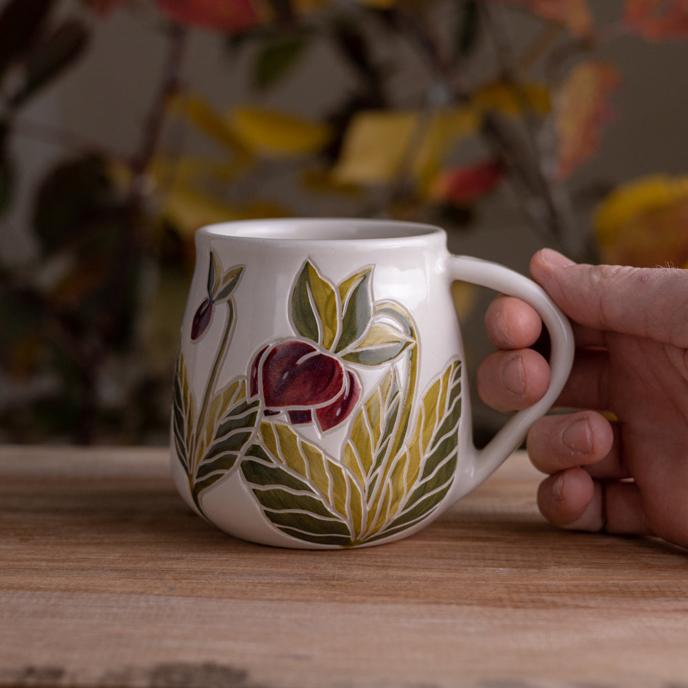 "Anna's Red" Hellebore Wrap-Around Mug #1 [17oz]