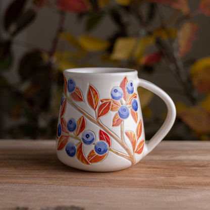 Autumn Blueberry Wrap-Around Mug #1 [15oz]