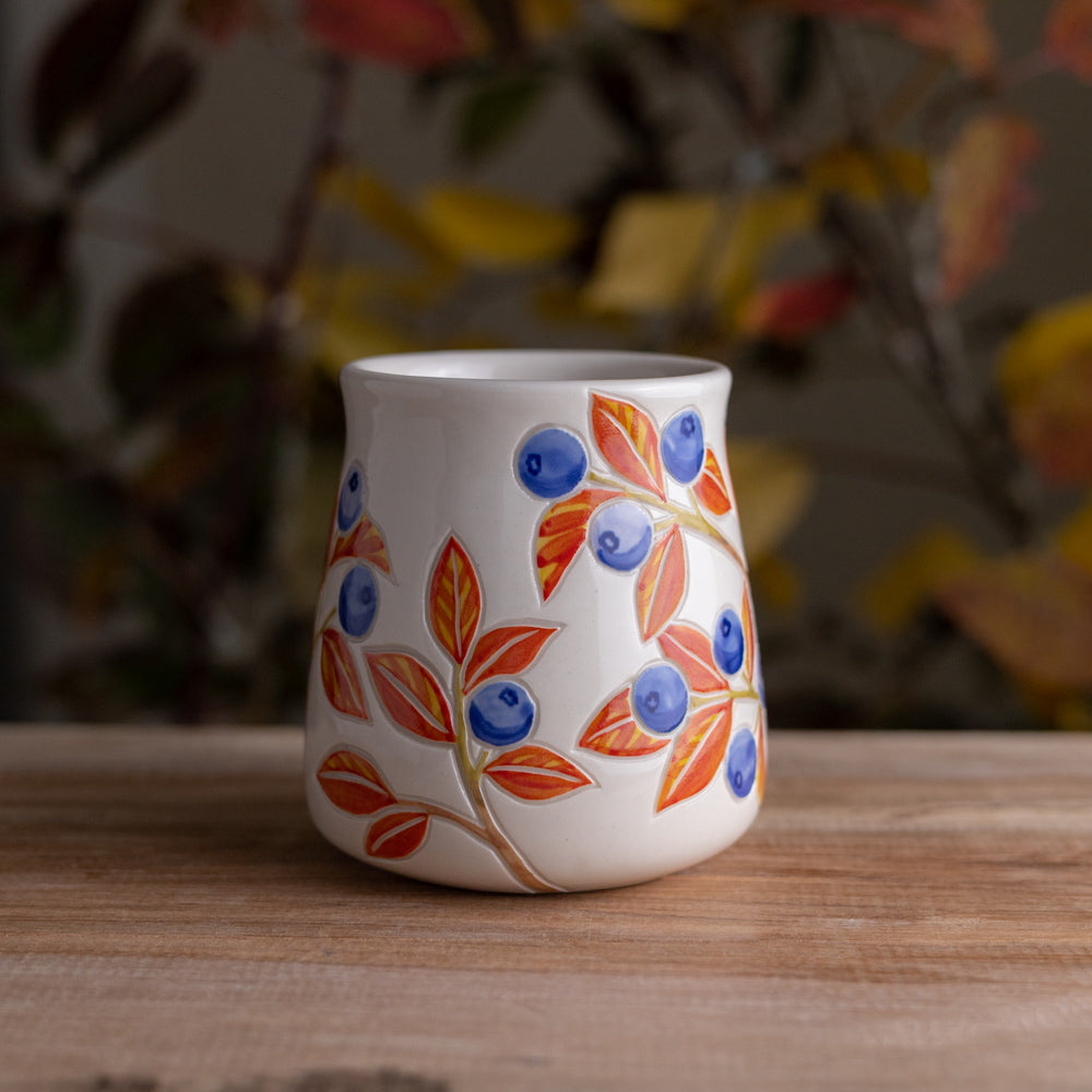 Autumn Blueberry Wrap-Around Mug #1 [15oz]