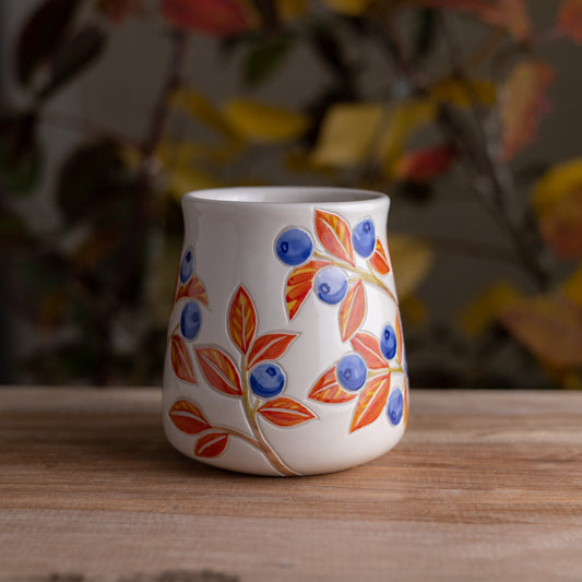 Autumn Blueberry Wrap-Around Mug #1 [15oz]