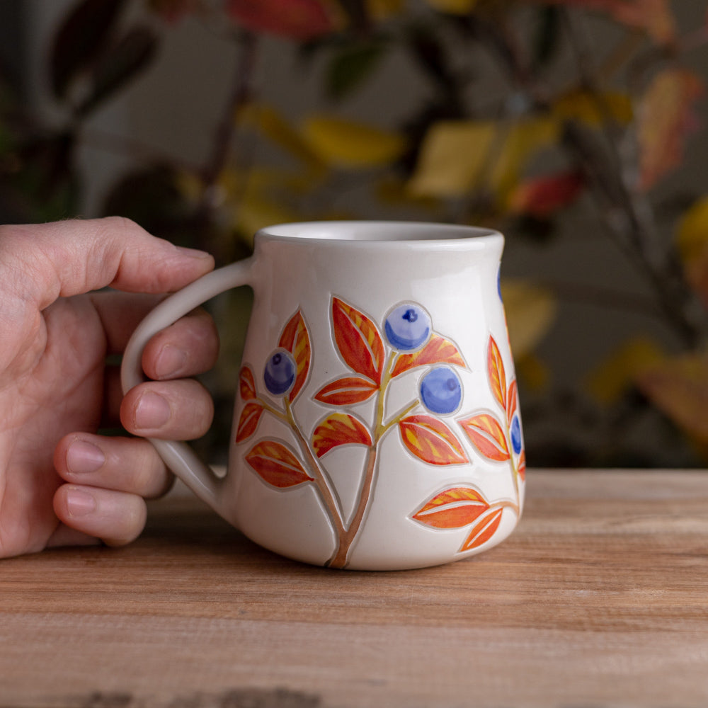 Autumn Blueberry Wrap-Around Mug #1 [15oz]