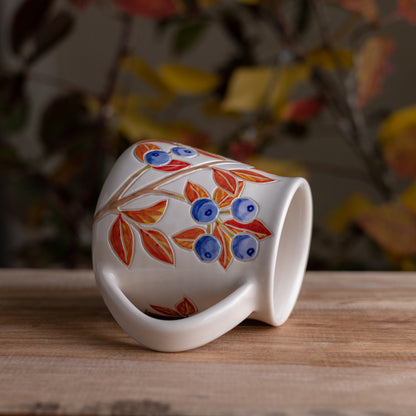 Autumn Blueberry Wrap-Around Mug #1 [15oz]
