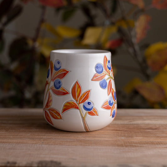 Autumn Blueberry Wrap-Around Mug #3 [18oz]
