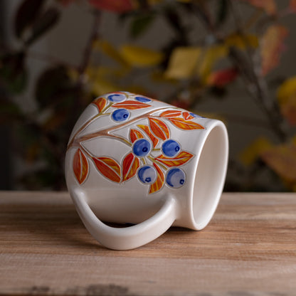 Autumn Blueberry Wrap-Around Mug #3 [18oz]